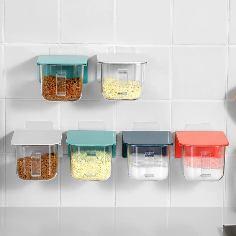 Household kitchen spice box dust-proof and moisture-proof jar wall-mounted non-perforated storage | Дом и сад