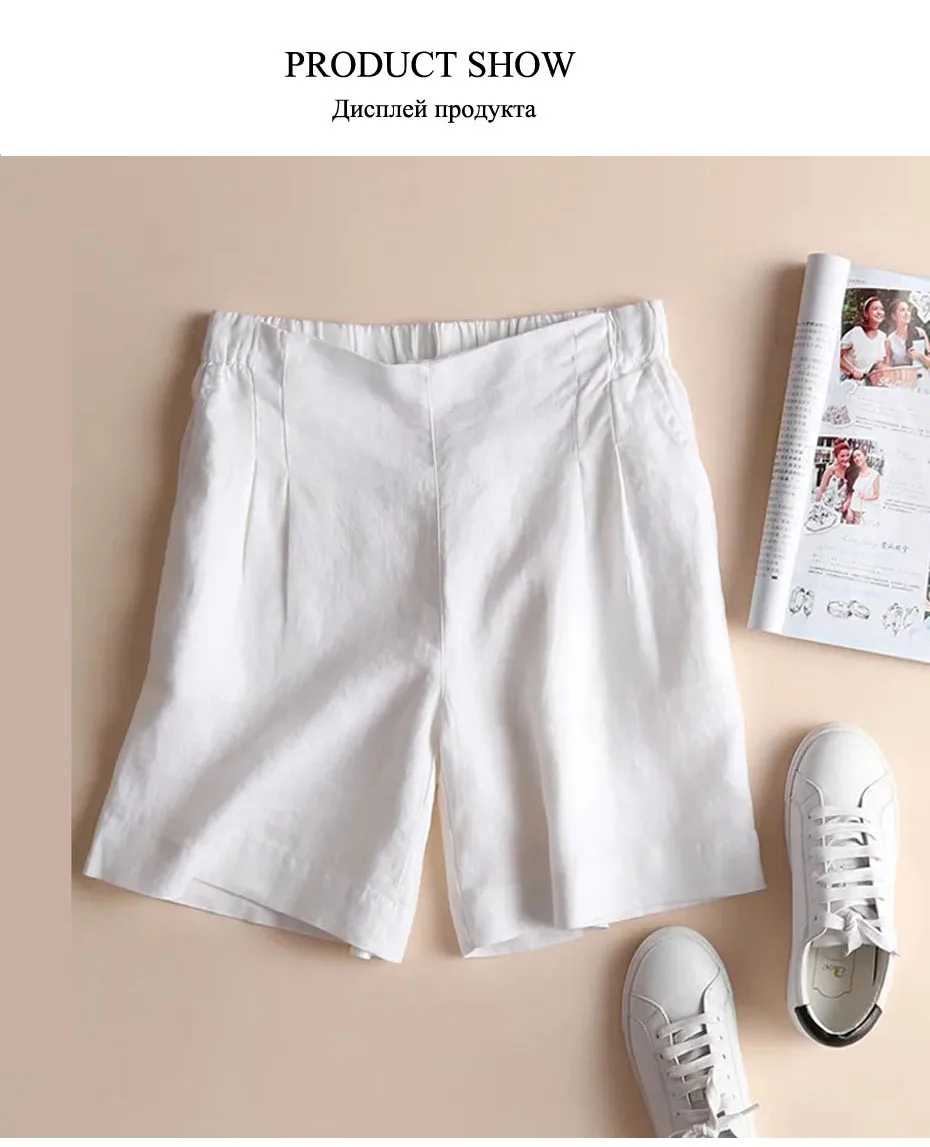 plus size Summer Basic Women's Shorts Classic Wide Leg Linen Female Comfy Loose Cotton Casual Shorts For Women LHJ056 plus size clothing