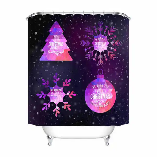 Shower Curtain Пользовательские Водонепроницаемый душ Шторы красный Рождественская елка напечатаны Ванная комната Декор различные размеры#180324-01-32 - Цвет: Shower Curtain