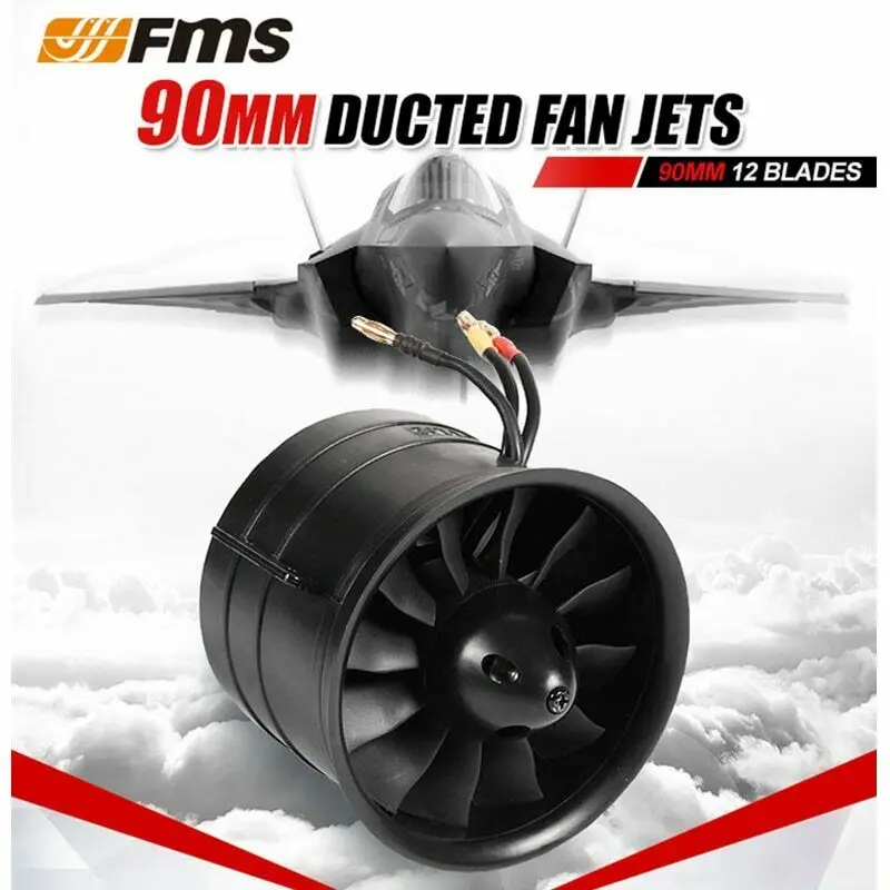 FMS EDF 90 мм 12 лопастной канальный вентилятор с мотором 3546 KV1900 для радиоуправляемых