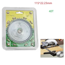 Disco da lâmina de serra 4.5 polegada 40 dentes diâmetro do furo 22.23mm carboneto cortador circular para cortar acessórios moedor ângulo madeira