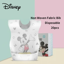 Disney/20 штук, милые детские нагрудники с рисунком из мультфильма, хлопковые Слюнявчики для малышей, хлопковые Слюнявчики для детей 0-3 лет, детские слюнявчики для кормления