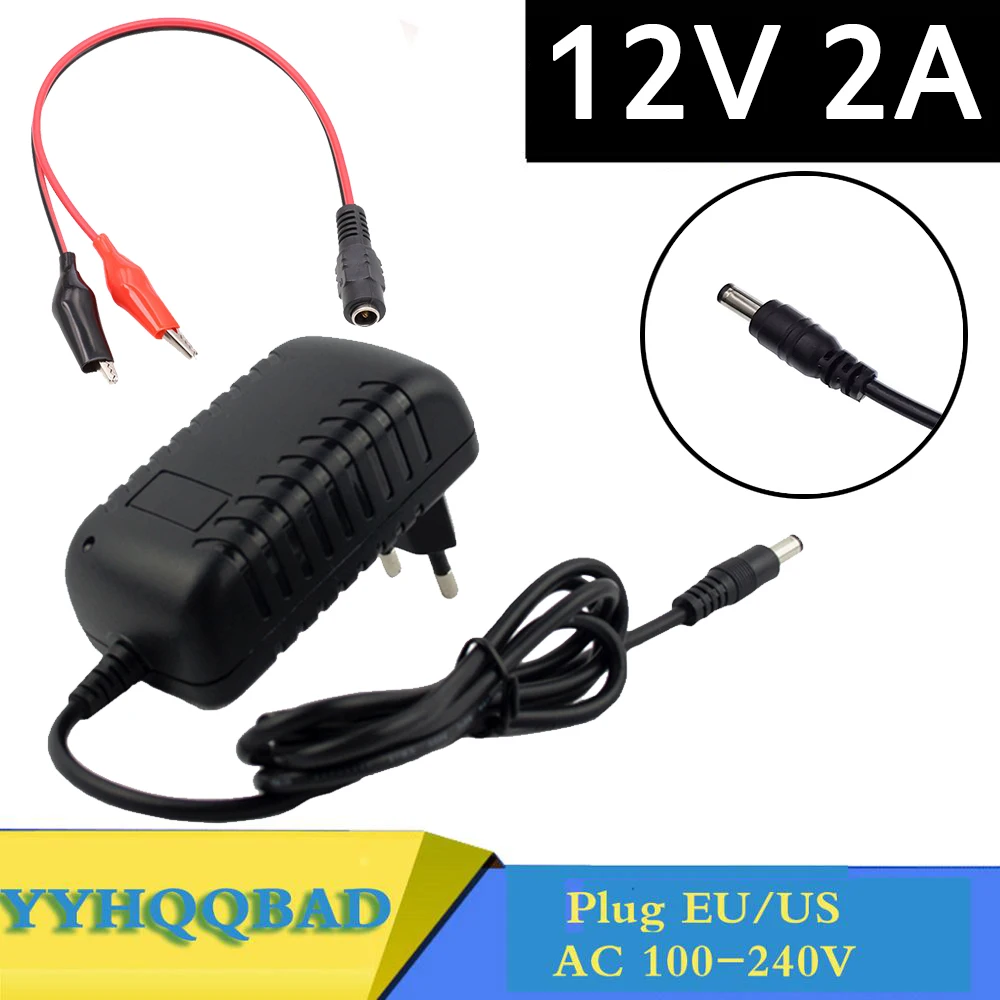 12V 2A charger 12V lead-acid battery connector DC5.5*2.1mm charger adapter battery charger battery charger adapter