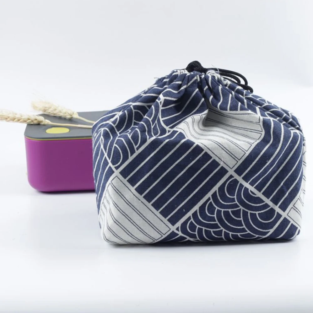 Термоизолированная сумка-холодильник Bento, тканевая сумка для пикника на шнурке, Офисная сумка для хранения еды в японском стиле, сумка для