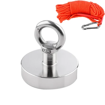 

150Kg Powerful Neodymium Permanent Magnet 60Mm N52 Deep Sea Salvage Magnet High Strength Round Ring Suction Cup Magnet For Magne