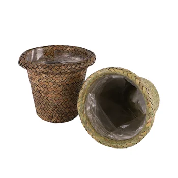 

2pcs Flower Pots Decorative Wicker Woven Durable Gardening Pot Flower Pot Succulents Pot for Home Garden