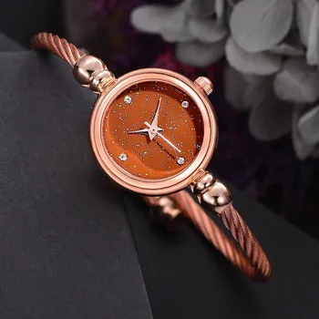 

Romantic women watches Fashion Simple Star Inlaid quartz watch Stainless Steel clock Ladies wirst Watch ladies Relogio Feminino