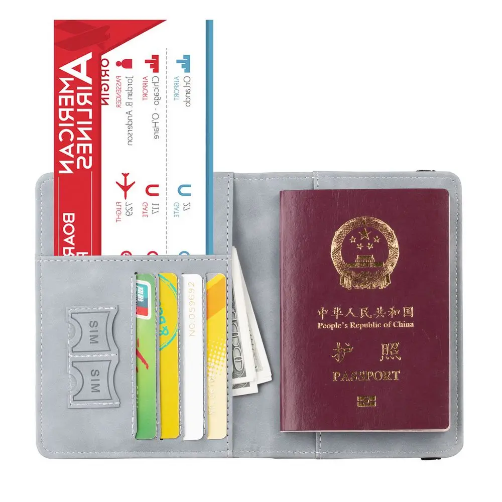 TOURSUIT PU Leather RFID Blocking Business Passport Covers Holder Bank Card ID Wallet Case Travel Accessories for Women Men