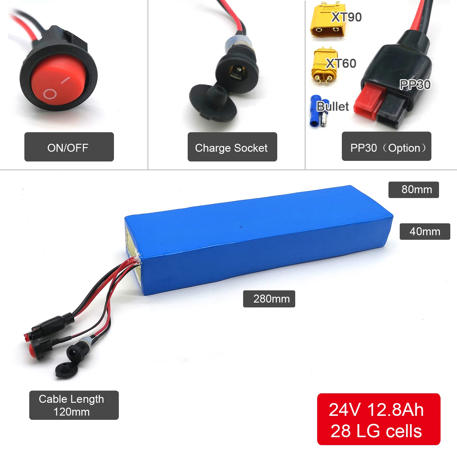 EJOYQI электрическая батарея для инвалидных колясок 24 В 12.8Ah 20Ah батарея Ebike велосипедная литиевая батарея с зарядным устройством