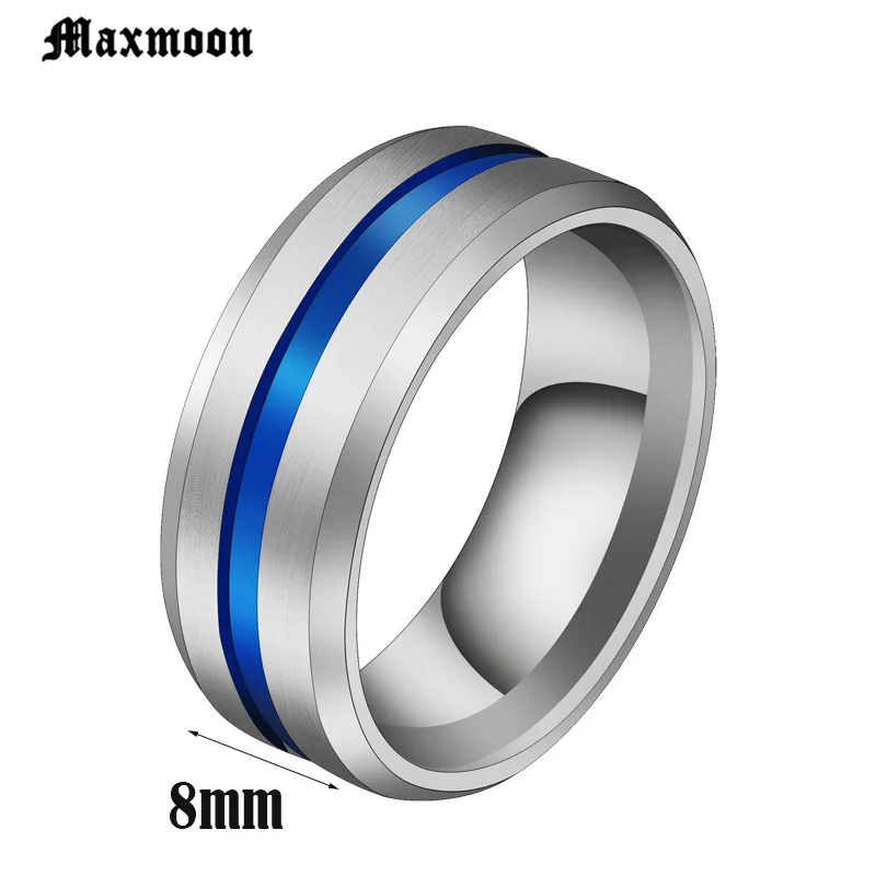 Maxmoon Горячая обручальные кольца черный синий из нержавеющей стали Midi Кольца для мужчин Шарм мужские ювелирные изделия дропшиппинг