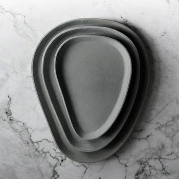 

Concrete tray silicone mold water drop shape design geometry creative cement home tray mold