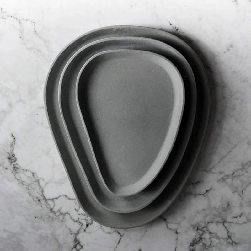 Concrete Coaster Silicone Mold Leaf Shaped Cement Tray Molds Handmade Clay Craft 
