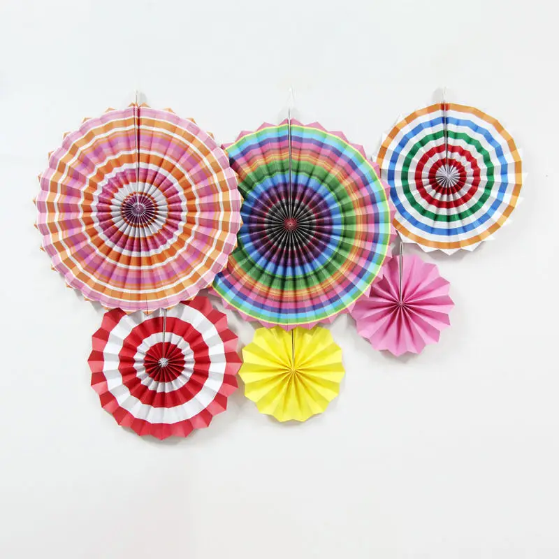 6 шт. бумажный веер набор розочек фото бумага для фона Pinwheel вечерние принадлежности для свадьбы День рождения, детский душ Декор