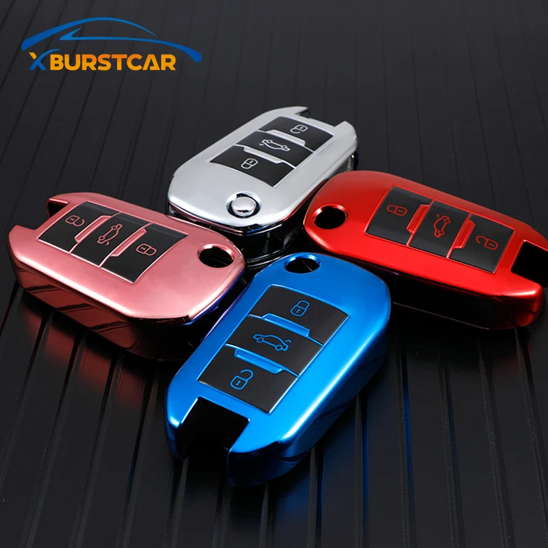 For Citroen C4 C4L CACTUS C3 C6 C8 For Peugeot 2008 3008 4008 307 208 308 408 508 Car Key Cover Case Bag Shell Accessories key case,key case cover,car key shell