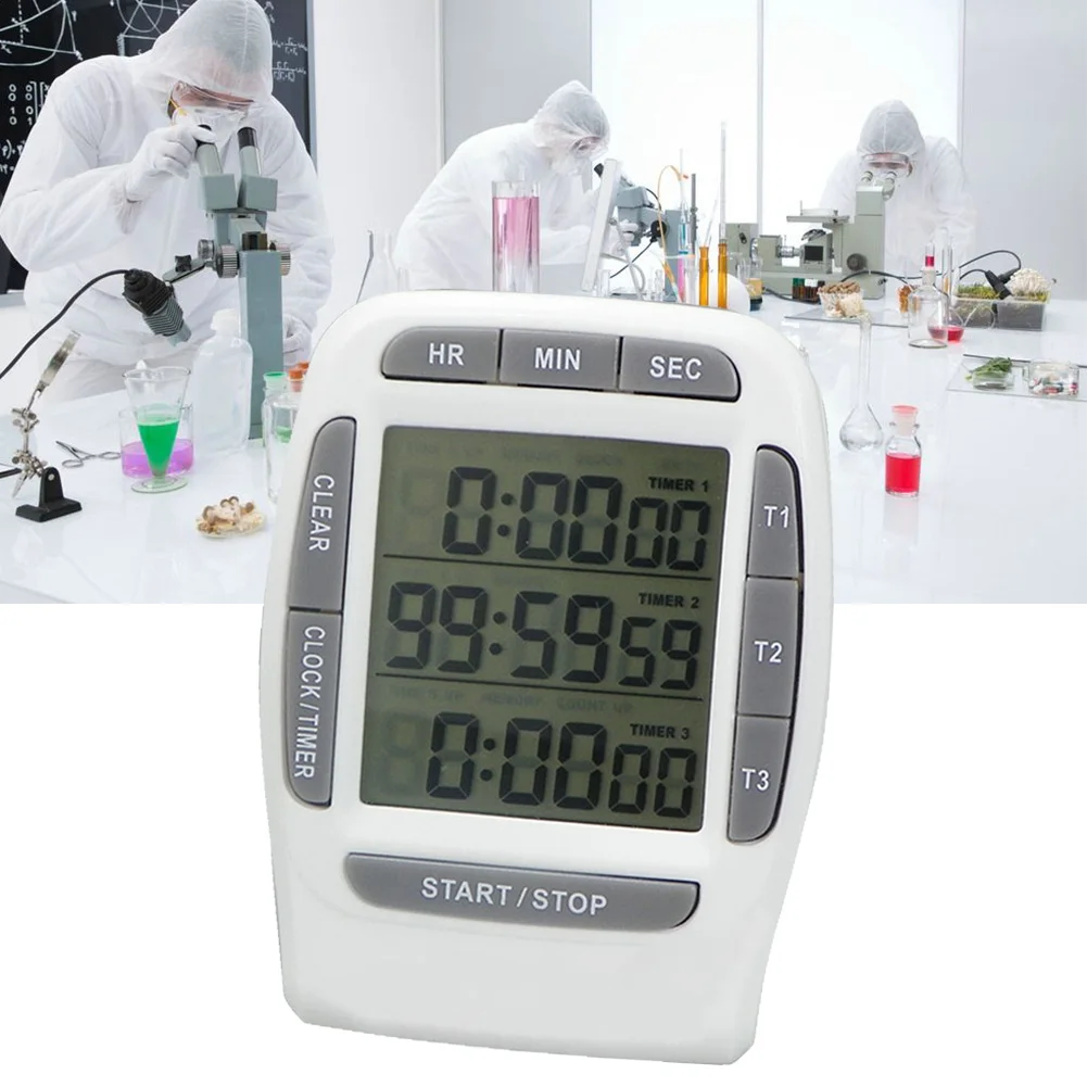 99h/59m/59s Multifunction Kitchen Timer 3 Display LCD screem Channels Electronic Countdown Function Timer Kitchen cooking tool