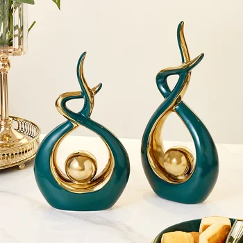 

Prosperous Ceramic Fire Creative Abstract Porcelain Handicraft Living room Wine Cabinet TV Home Furnishing Adornment Home Decor