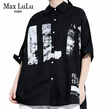 

Max LuLu 2020 Summer European Fashion Designer Tops Ladies Printed Clothes Womens Casual Punk Style Shirts Female Loose Blouses