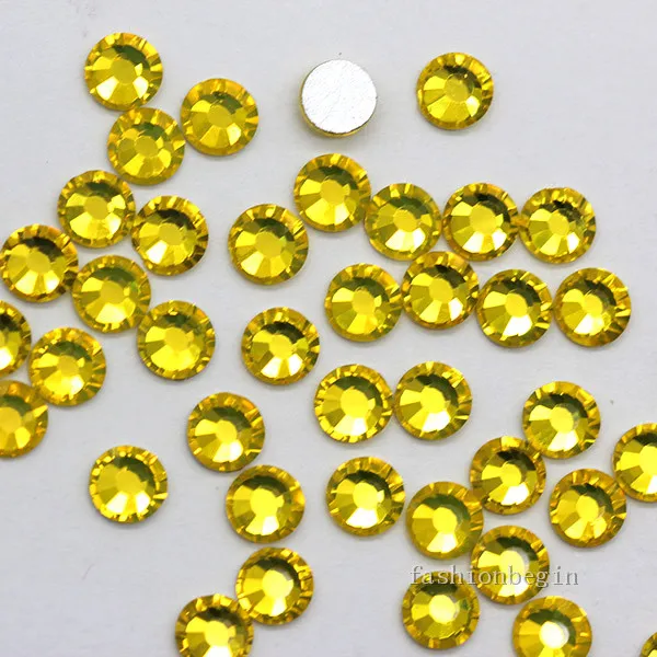 citrine Одежда высшего качества ss6 44-Цвета серебро Flatback Стразы с прямой основой, с украшением в виде кристаллов Стразы 3D нейл-арта украшения супер блестящий стеклянные стразы камень - Цвет: citrine