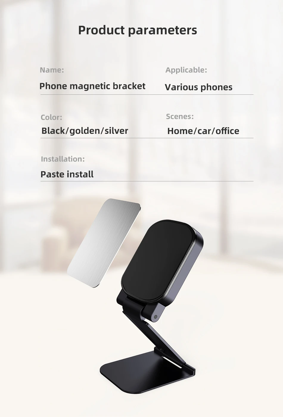 !ACCEZZ Car Magnetic Holder Phone Stand For iPhone 11 X Samsung Center Console Folding Adjustable Magnet Support Desktop Bracket (12)