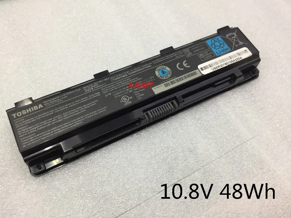 Новые оригинальные Батарея для Toshiba Satellite C55D-A C55Dt-A C55T-A C70-A C70-B C70D-A C70D-B C75-A C75D-A 10,8 V 48WH