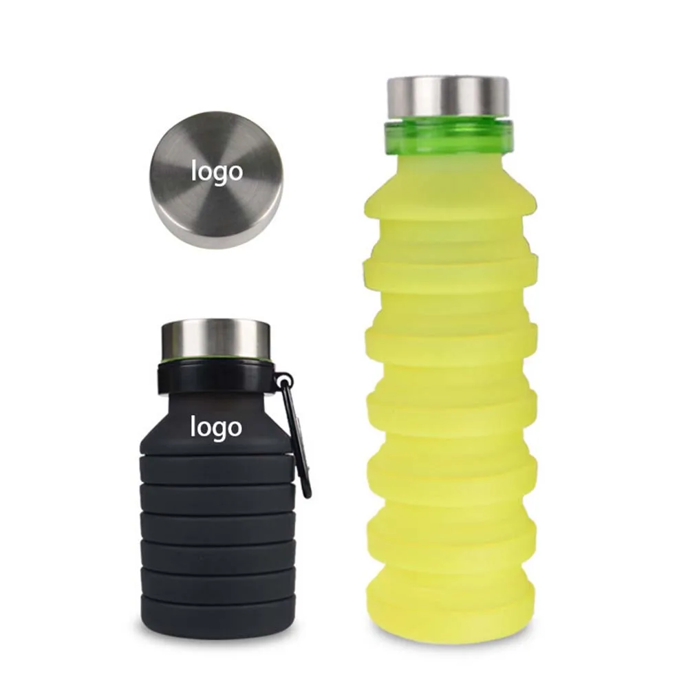 

550ML Portable Silicone Water Bottle Retractable Folding Coffee Bottle Outdoor Travel Drinking Collapsible Sport Drink Kettle