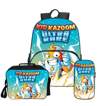 

2020 Mochila Cartoon Super Zings Backpack 3Pcs/Sets School Bags for Teenage Girls Lunch Tote Pencil Case Travel Backpacks Kids