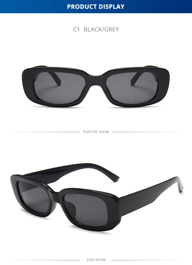 HOOBAN New Fashion Women Sunglasses Vintage Rectangle Plastic Female Sun Glasses Retro Square Sunglass UV400 guess sunglasses