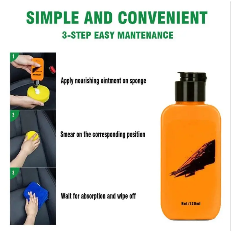 2 bottles Auto Leather Renovated Coating Paste Maintenance Agent Seat Car Care Supplies