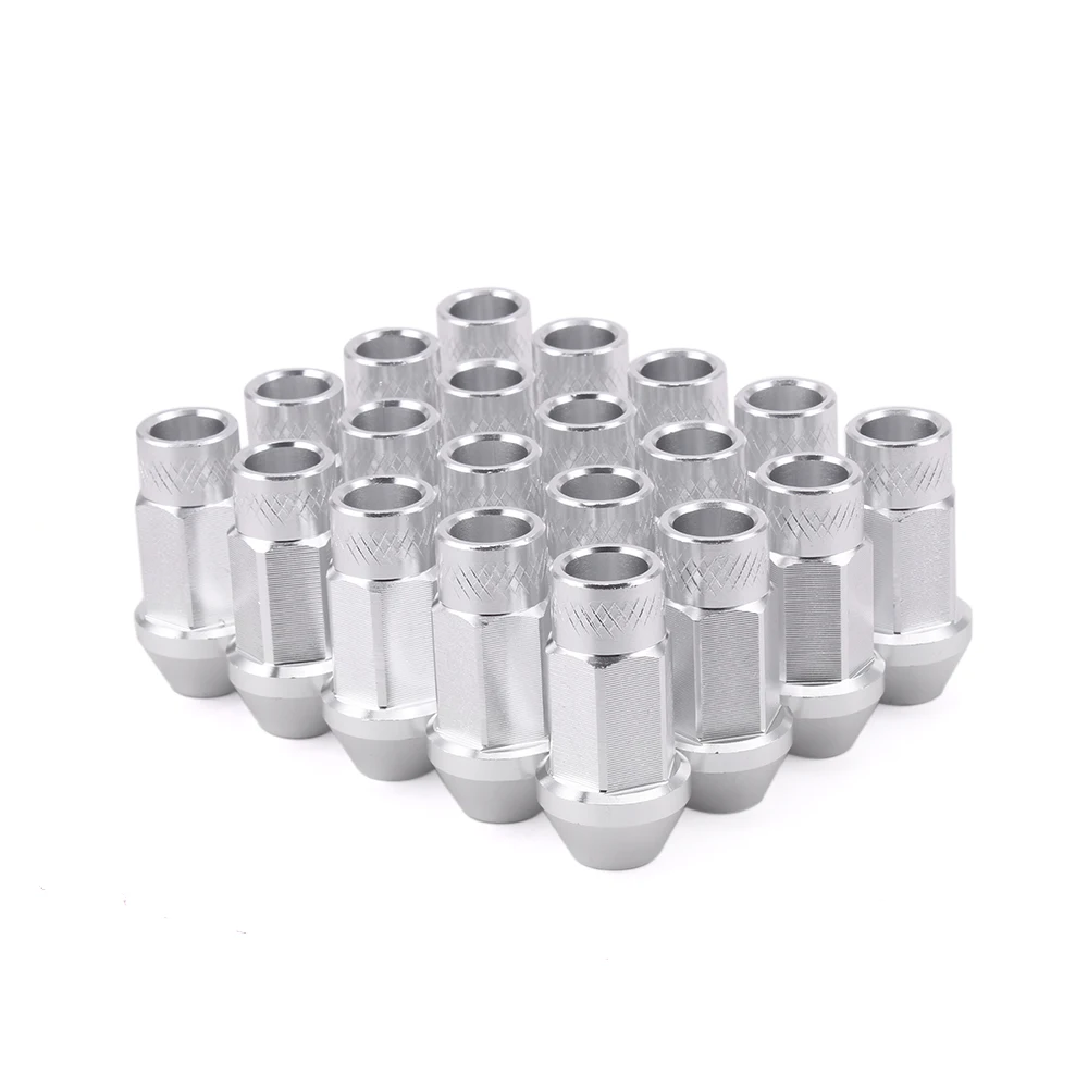 RASTP-Blox 50 мм Автогонки алюминиевые колесные гайки M12x1.5/M12x1.25 гайка с логотипом RS-LN012 - Название цвета: silver