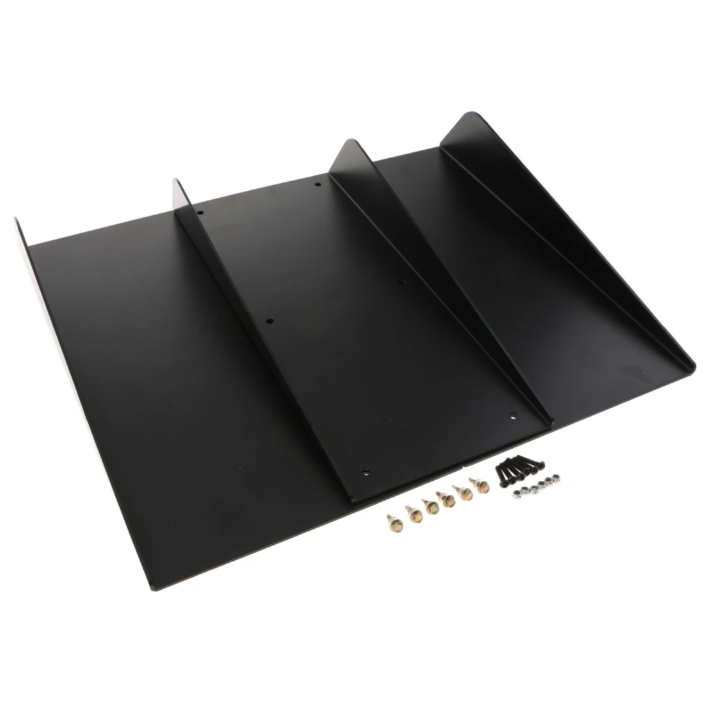 Shark Fin Lip Diffuser 4 Fins 20x22" Rear Bumper Chassis Black ABS Universal