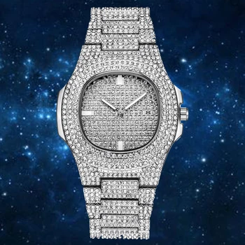 

ARLANCH New 2020 ICE Out Role Hip Hop Watch Diamond Watch Men Silver Steel Mens Quartz Watches Waterproof Relogio Masculino