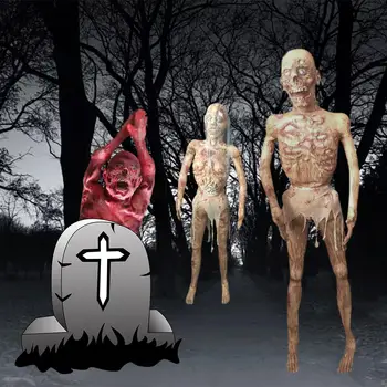 

Hot Sale 2019 Horror Halloween Decoration Creepy Zombie Ghost Scary Bloody Full Body Zombie Escape For Haunted House Bar Props