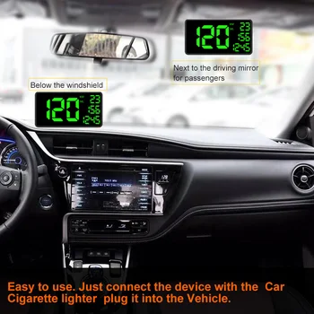 

Black Car Speed Meter Universal Measuring C1090 Speedometers Display HUD