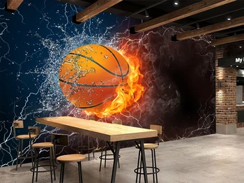 

[Self-Adhesive] 3D basketball 52663 Wall Paper mural Wall Print Decal Wall Murals