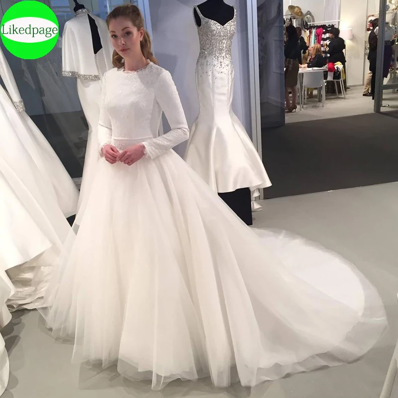 Abito Da Sposa A Maniche Lunghe Simple Abiti Da Sposa Vintage In Pizzo Boda Abito Da Sposa 2021 Robe Mariage Trouwjurk Abito Da Sposa