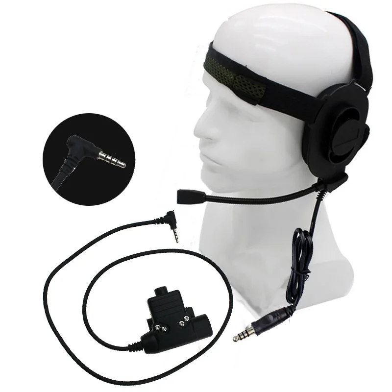 XQF-HD01-Z-Tactical-Bowman-Elite-II-Headset-with-Peltor-Stylod-BaoFeng-Two