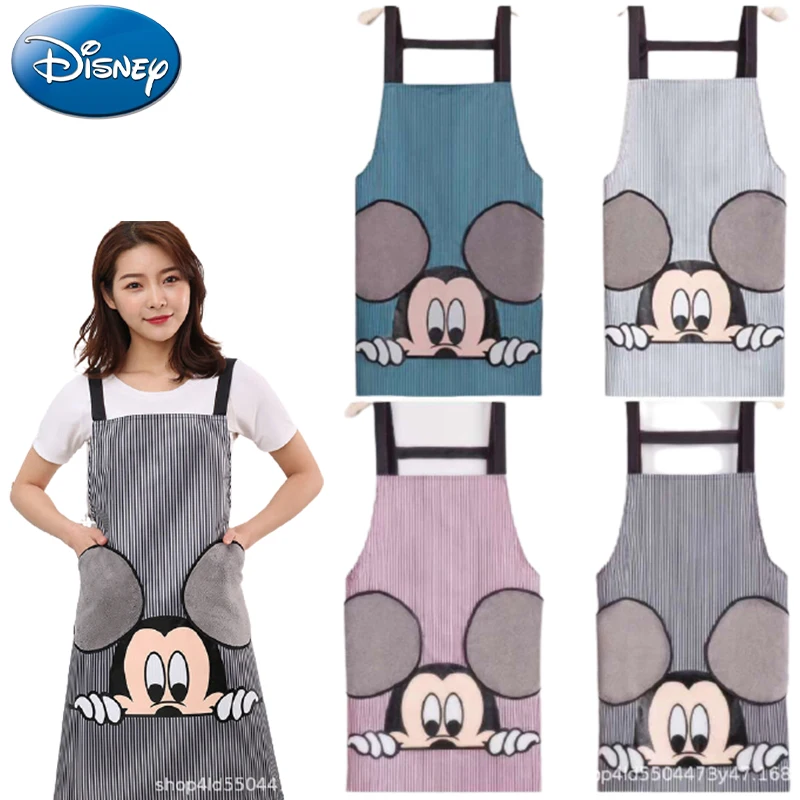 Disney Mickey Cartoon Anime New Adjustable Half-length Adult Apron Striped Hotel Restaurant Chef Waiter Kitchen Cook | Женская одежда