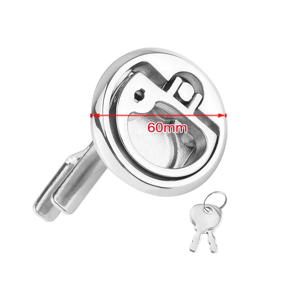 Marine Boat Hatch Latch Turning Lock Lift Handle Flush Mount Stainless Steel with Key