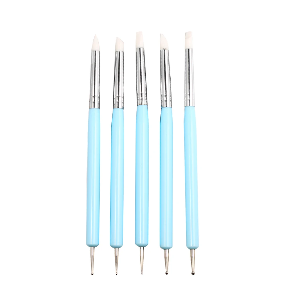 Double-ended Dotting Tools Set Nail Art Embossing Tools Pottery Craft Art Silicone Brushes Pottery Clay Tool 5pcs/set pottery sculpting tools,clay sculpting tools,pottery tools,clay craft tool,mandala dotting tools