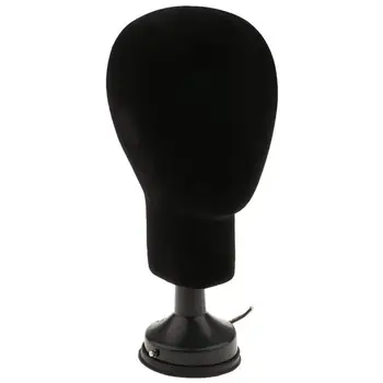 

Polystyrene Foam Mannequin Face Model Head Wig Holder Eyeglass Glasses With Base Bracket - Black, 35cm