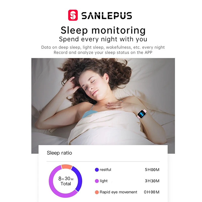 SANLEPUS Smart Watch Waterproof Smartwatch With Bluetooth Calls Men Women Heart Rate Monitor Sleep Management For Android iPhone