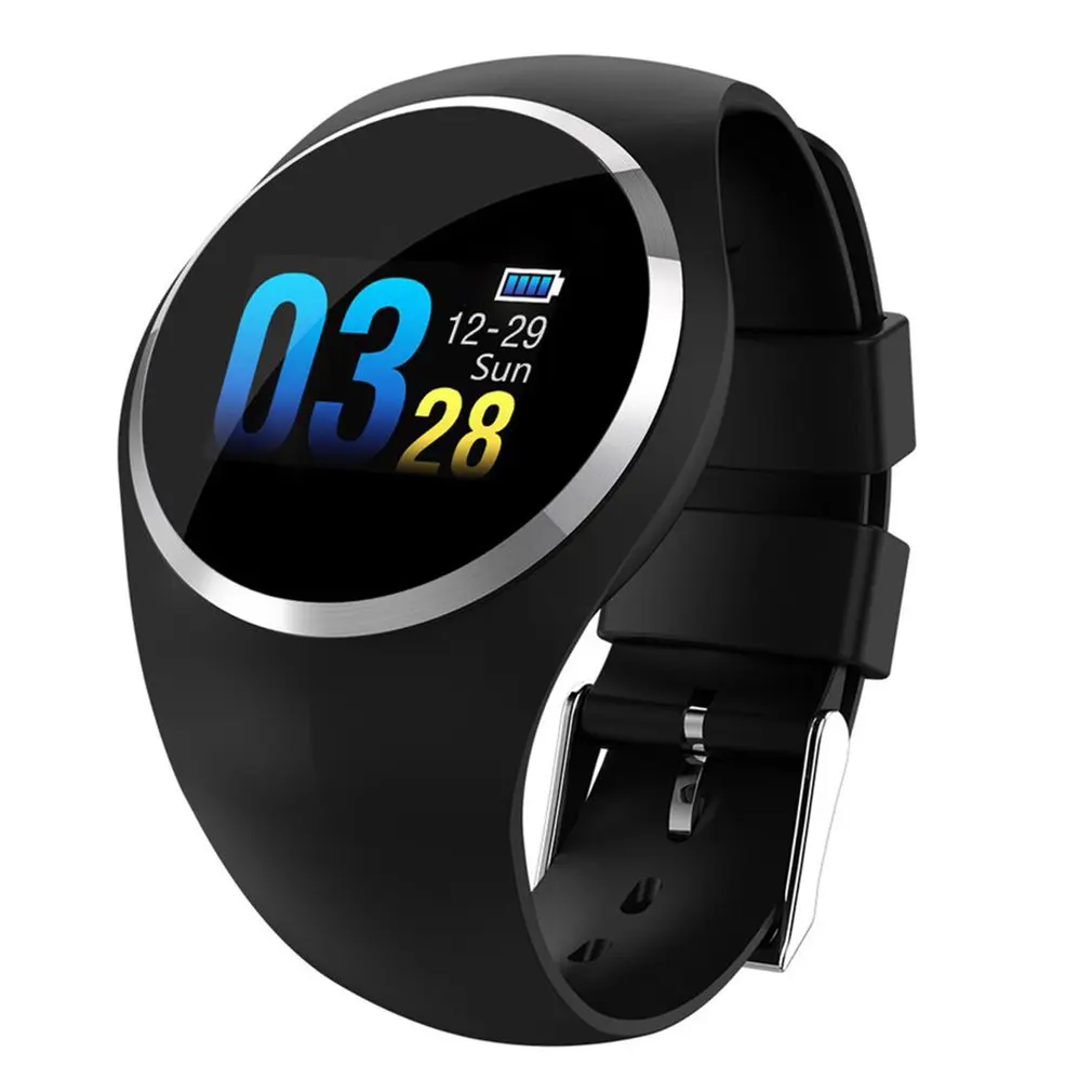 Смарт-часы для женщин IP67 Водонепроницаемый трекер физической активности фитнес-браслет с монитором артериального давления пульсометр часы - Цвет: Черный