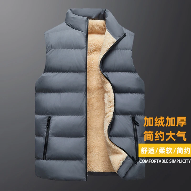 thumbnail image 1 of Chalecos de talla grande para hombre Ropa Chaquetas de invierno Abrigo sin mangas 2024 Moda de piel Chaleco de talla grande Chaleco térmico Chaleco de polar Ropa masculina, 1 of 5