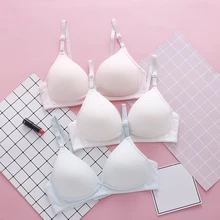 Gumprun хлопок бюстгальтер с подкладкой тонкий бюстгальтер пуш-ап без косточек женский бюстгальтер сзади двухрядная Пряжка Сексуальный Бюстгальтер Уютный сплошной цвет белье бюстгалтер лифчик