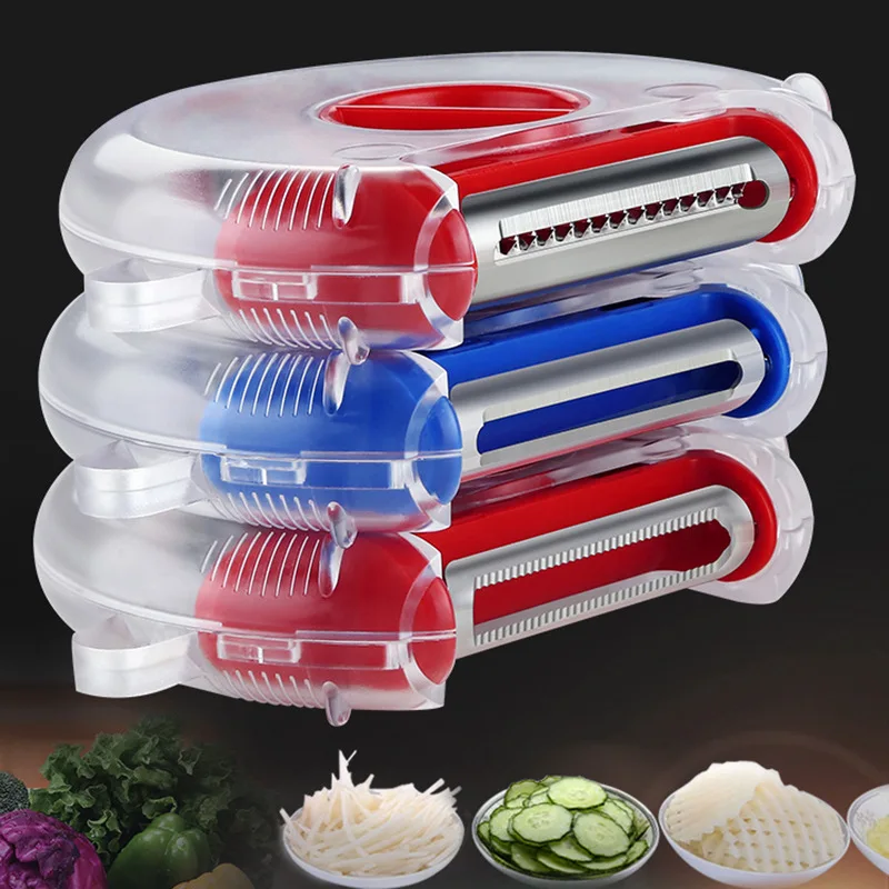 3 In 1 Stainless Steel Magic Trio Peeler Set Vegetable Slicer Shredder