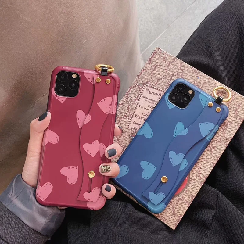Женский чехол на запястье с сердечком для iphone 11 Pro Max 7 8 6 6s plus матовый Силиконовый