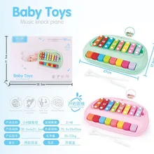 Одежда для маленьких детей младшего дошкольного возраста с принтом из мультиков, 8-кнопка стук пианино музыкальный инструмент Детский развивающий игровой Малый пианино м