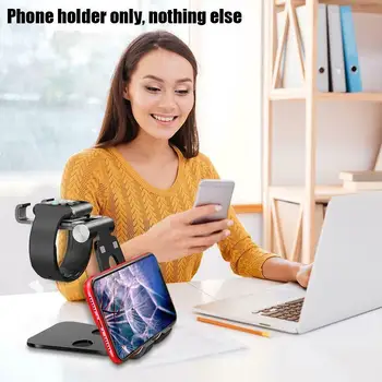 

Aluminum Alloy Mobile Phone Tablet Bracket Dual Foldable Base Desktop Storage Charging Three-in-one Holders Stand Rotary J1A7