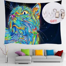 Tenture murale indienne Mandala, tapisserie en tissu, style Boho, psychédélique, Hippie, lune, nuit 