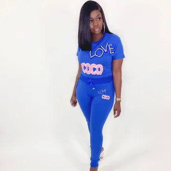 

2 Piece Set Women Set Africa Clothes Summer Autumn African Dashiki New Fashion Suit Top + Trousers Super Elastic Party For Lady